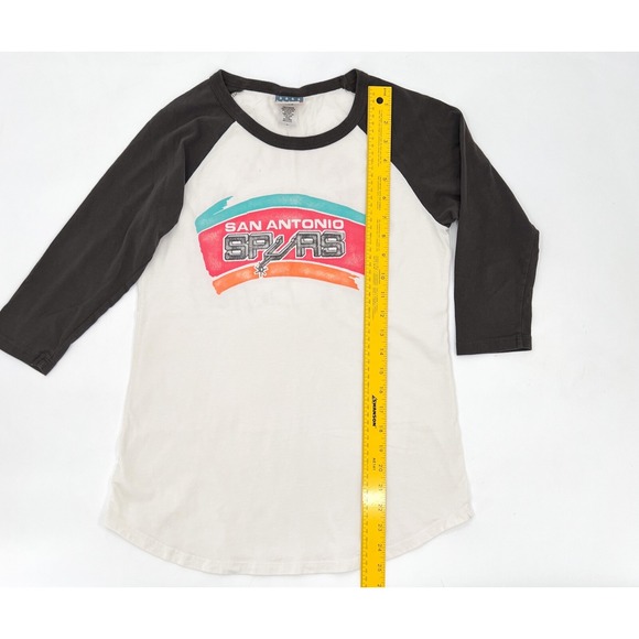 Vintage Junkfood San Antonio Spurs Shirt Womens Small White Basketball Raglan - Picture 4 of 9